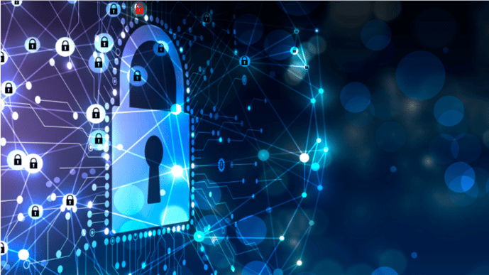 Image of a lock on a blue background
